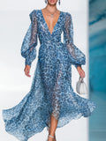 Blau mit Leopardenmuster