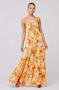 Orange mit Blumenmuster
