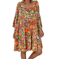 Orange mit Blumen
